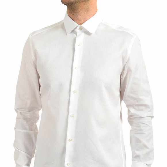 Hugo Boss Men's Jacques White Slim Fit Geometric Print Tuxedo